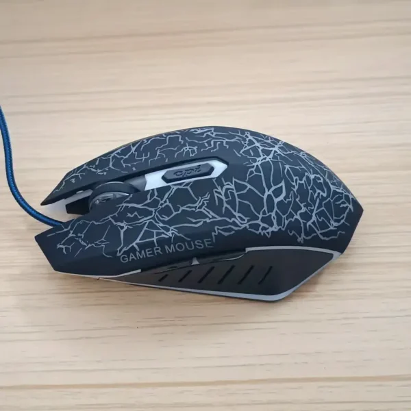 Ratón LED ergonómico con cable USB de 2400 DPI colorido para juegos de 6 teclas, ratón profesional ultra preciso para Dota 2 LOL, para jugador de videojuegos